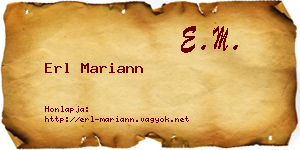 Erl Mariann névjegykártya